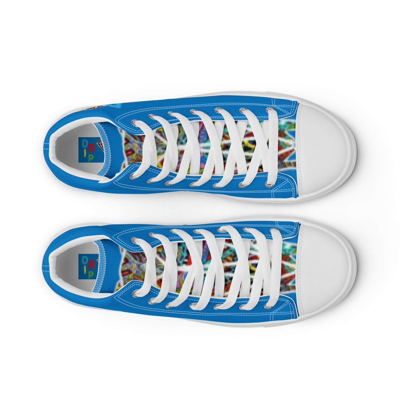 Cartoon Diamond Drip high top canvas shoes