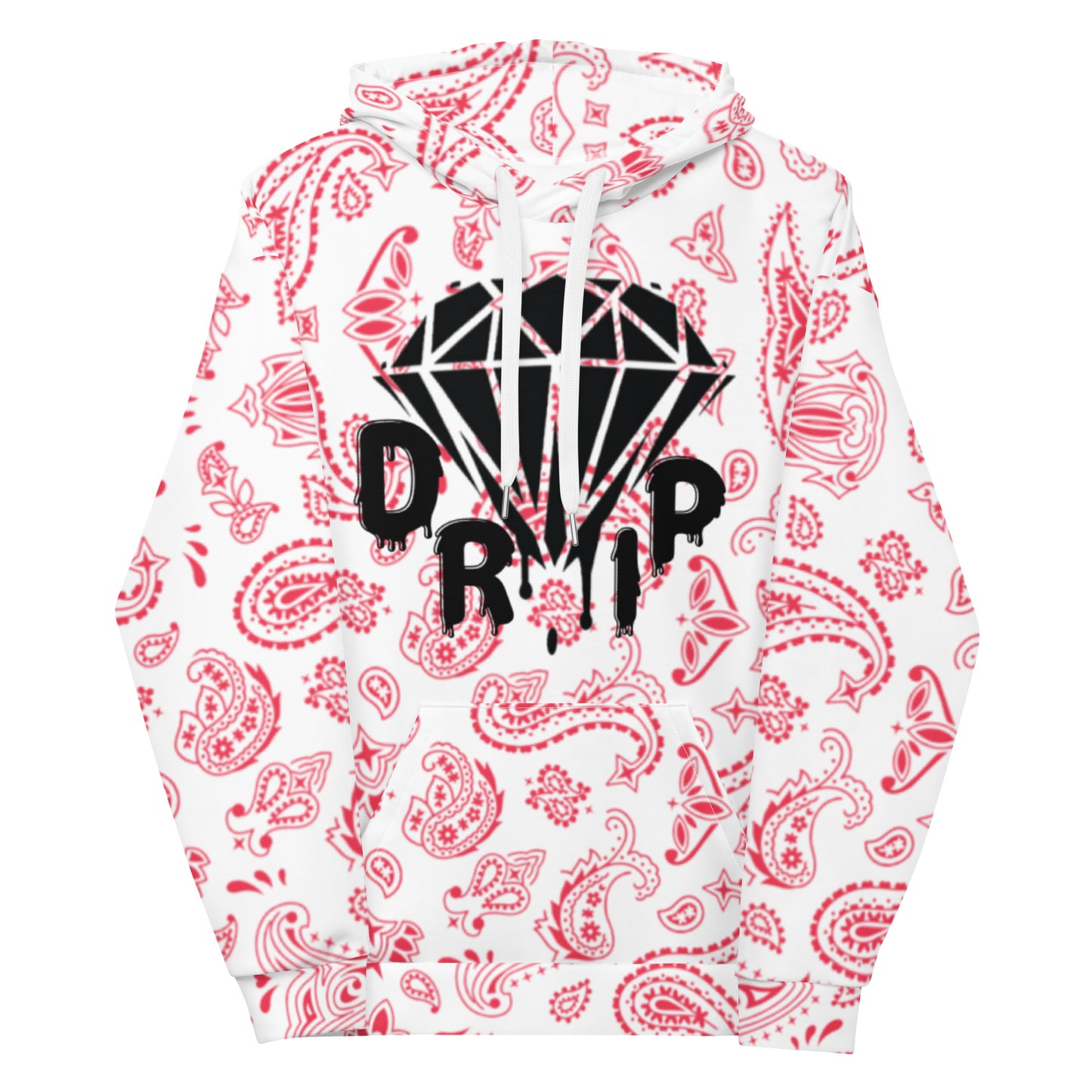 Red Bandana Diamond Drip Unisex Hoodie