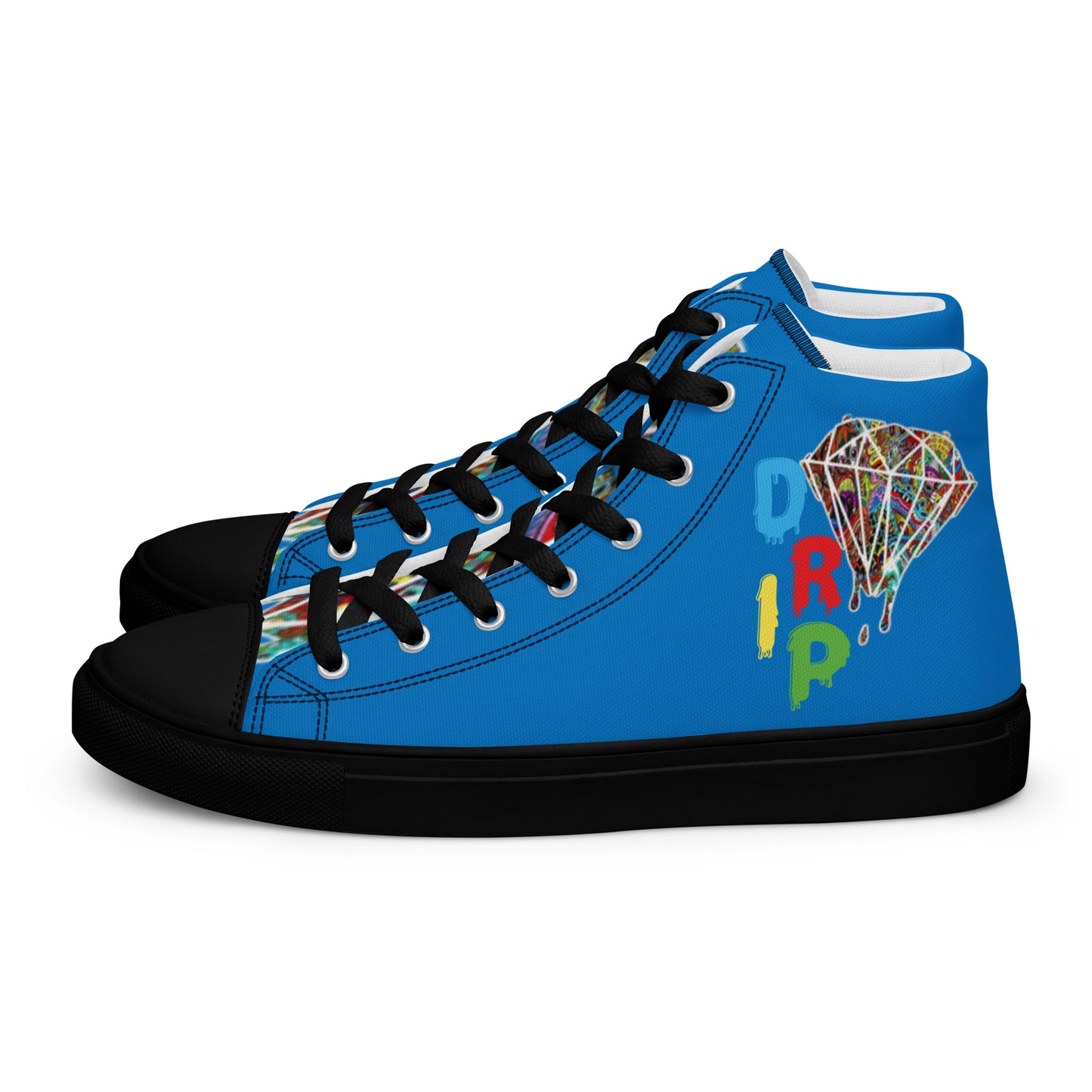 Cartoon Diamond Drip high top canvas shoes